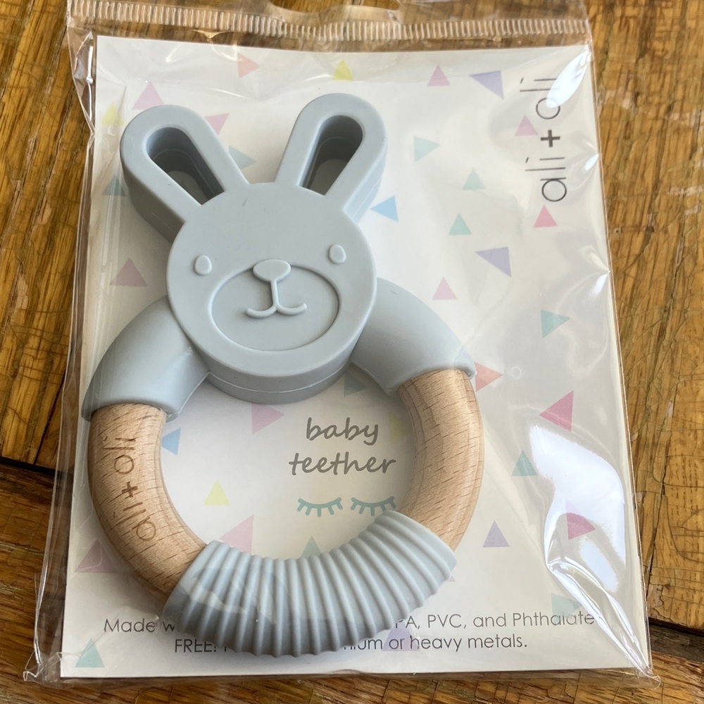 Baby Bunny Teether - Soft Blue